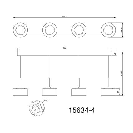 Globo - Lámpara LED colgante 4xLED/8W/230V