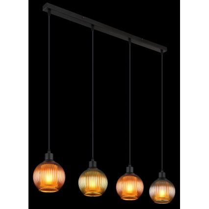 Globo - Lámpara colgante 4xE27/25W/230V cobre/verde/azul