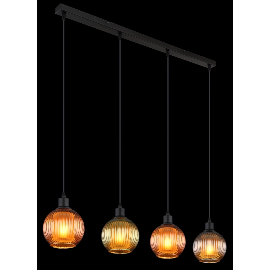 Globo - Lámpara colgante 4xE27/25W/230V cobre/verde/azul