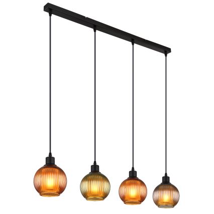 Globo - Lámpara colgante 4xE27/25W/230V cobre/verde/azul