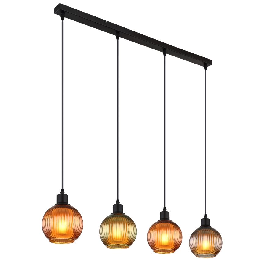 Globo - Lámpara colgante 4xE27/25W/230V cobre/verde/azul
