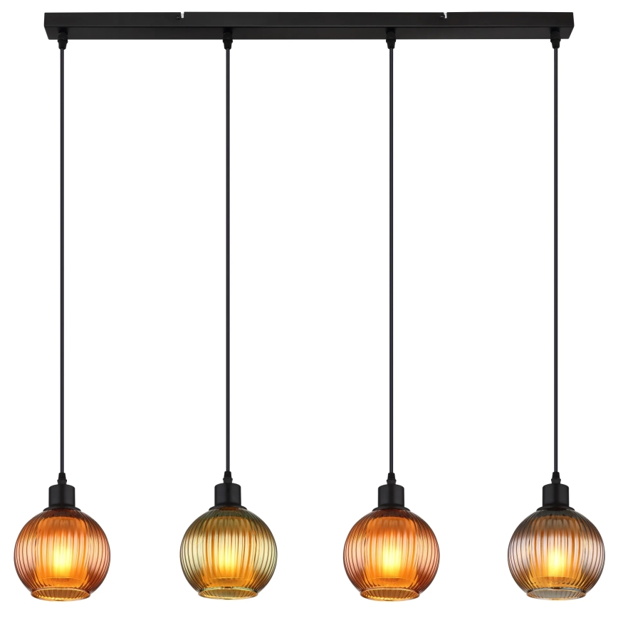 Globo - Lámpara colgante 4xE27/25W/230V cobre/verde/azul