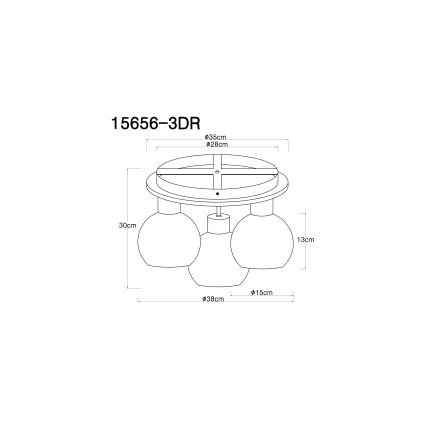 Globo - Lámpara de techo 3xE27/40W/230V