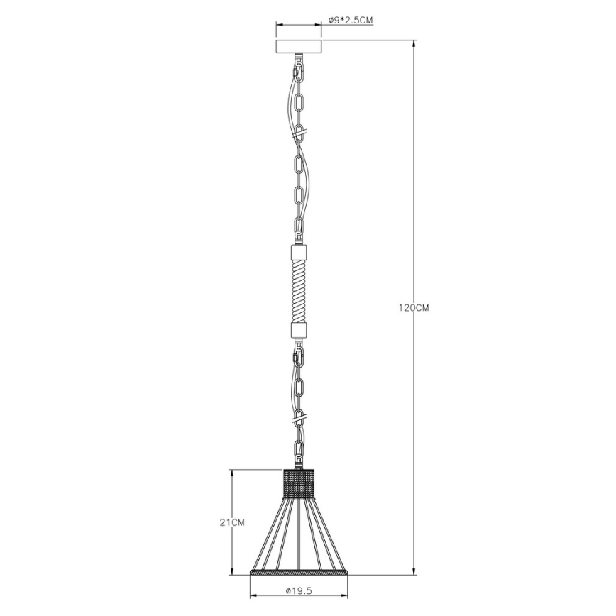 Globo - Lámpara de araña en cadena 1xE27/60W/230V