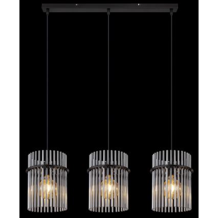 Globo - Lámpara colgante 3xE27/60W/230V negro