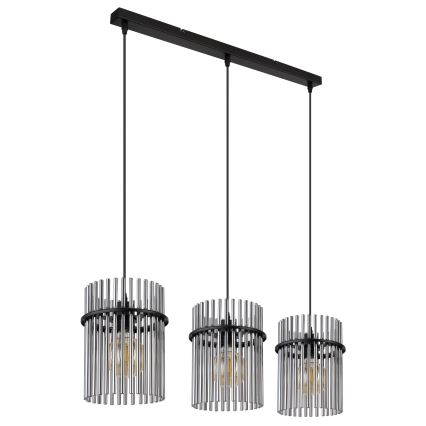Globo - Lámpara colgante 3xE27/60W/230V negro