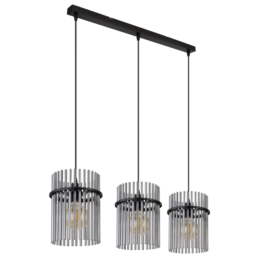 Globo - Lámpara colgante 3xE27/60W/230V negro
