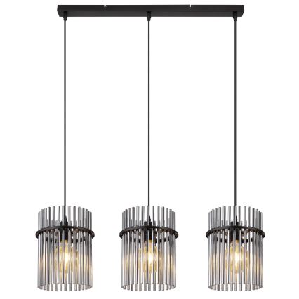 Globo - Lámpara colgante 3xE27/60W/230V negro
