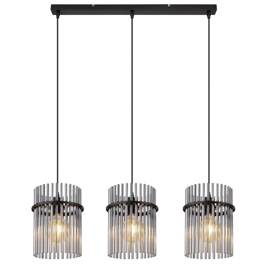 Globo - Lámpara colgante 3xE27/60W/230V negro