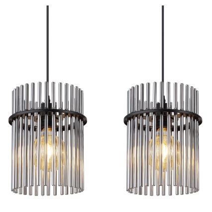 Globo - Lámpara colgante 3xE27/60W/230V negro