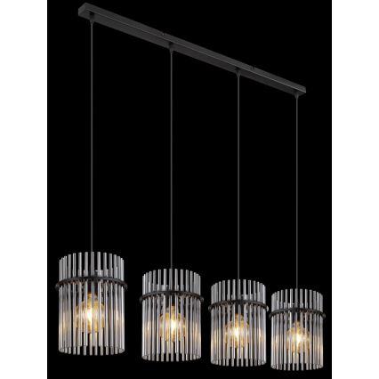 Globo - Lámpara colgante 4xE27/60W/230V negro