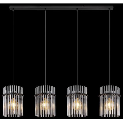 Globo - Lámpara colgante 4xE27/60W/230V negro