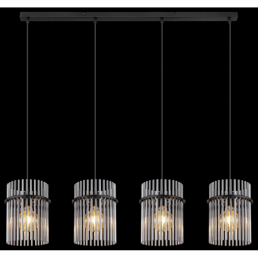 Globo - Lámpara colgante 4xE27/60W/230V negro