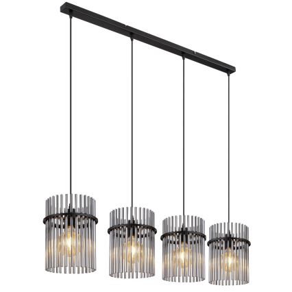 Globo - Lámpara colgante 4xE27/60W/230V negro