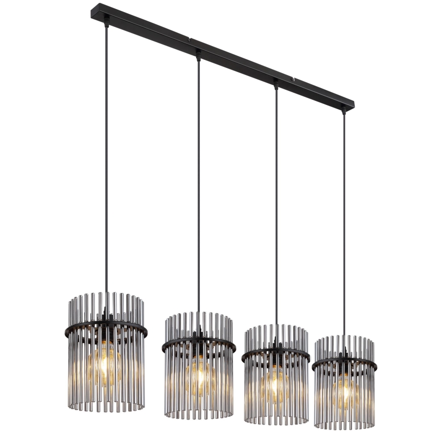 Globo - Lámpara colgante 4xE27/60W/230V negro