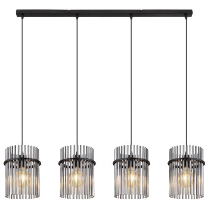 Globo - Lámpara colgante 4xE27/60W/230V negro