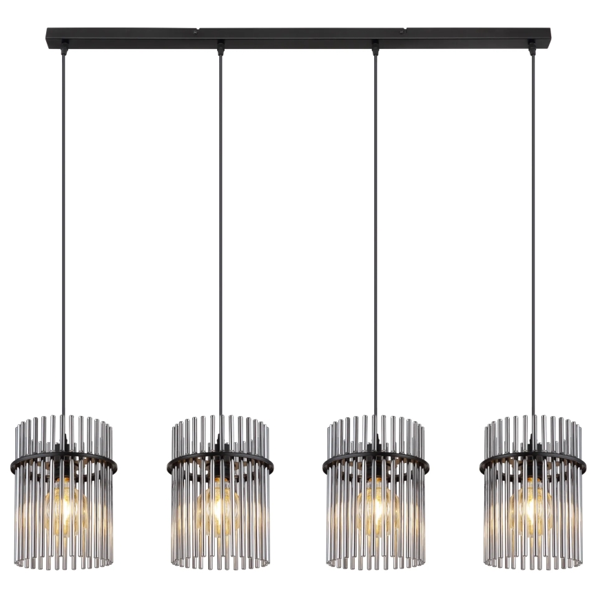 Globo - Lámpara colgante 4xE27/60W/230V negro