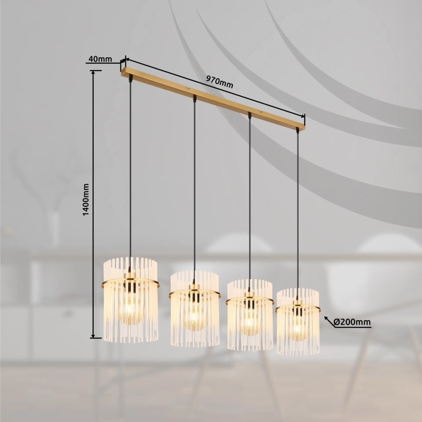 Globo - Lámpara colgante 4xE27/60W/230V dorado