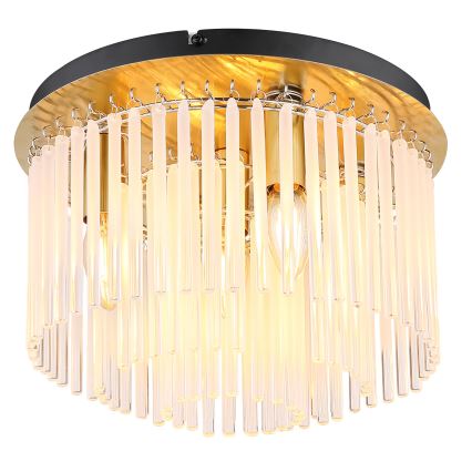 Globo - Plafón 5xE27/60W/230V diá. 32 cm dorado