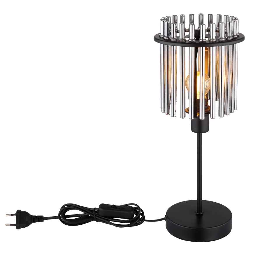 Globo - Lámpara de mesa 1xE14/40W/230V diá. 15 cm negro