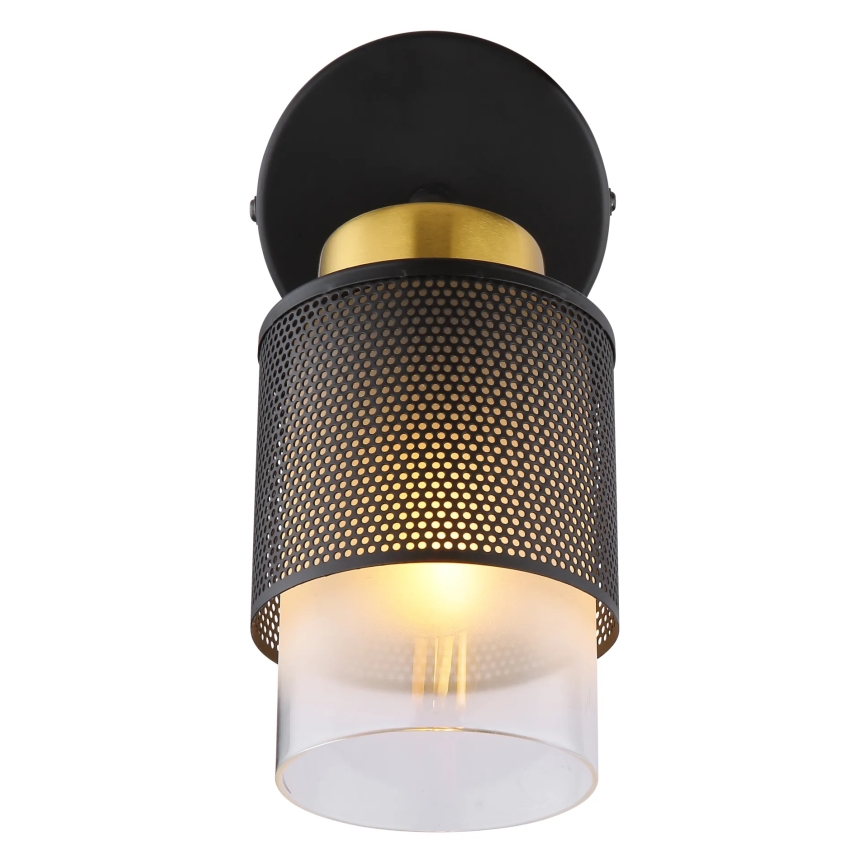 Globo - Foco de pared 1xE27/40W/230V negro/dorado