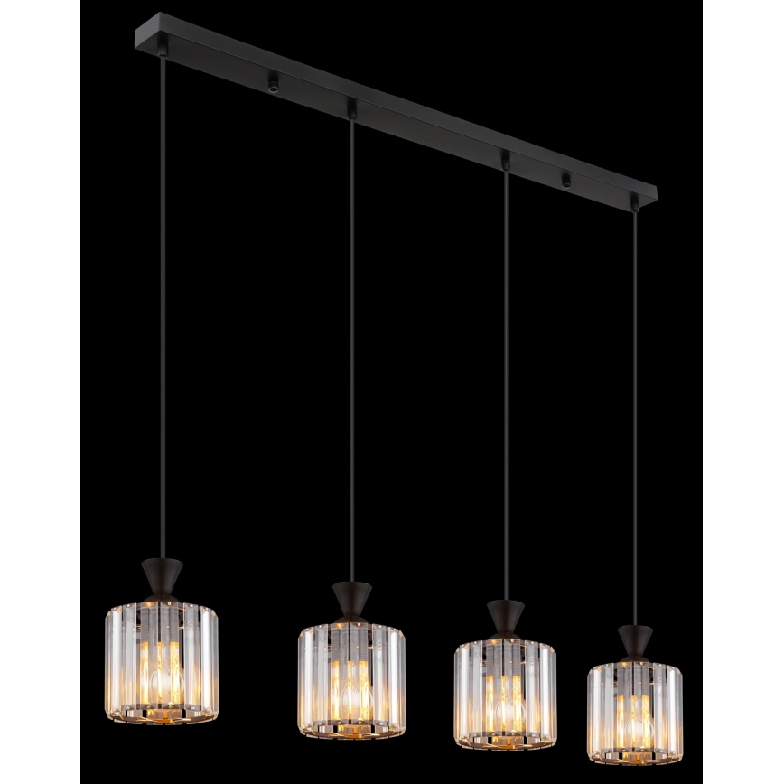 Globo - Lámpara colgante 4xE27/60W/230V negro