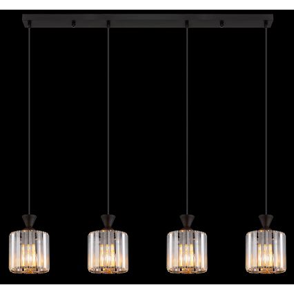 Globo - Lámpara colgante 4xE27/60W/230V negro