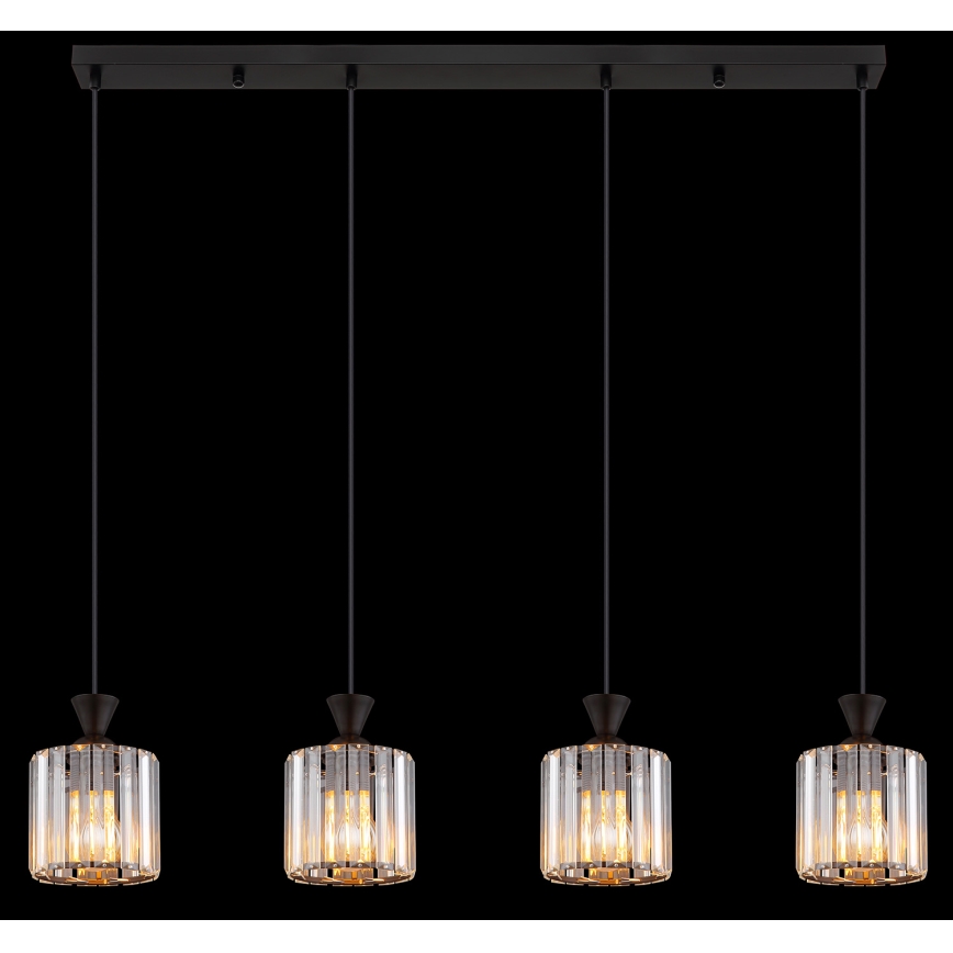 Globo - Lámpara colgante 4xE27/60W/230V negro
