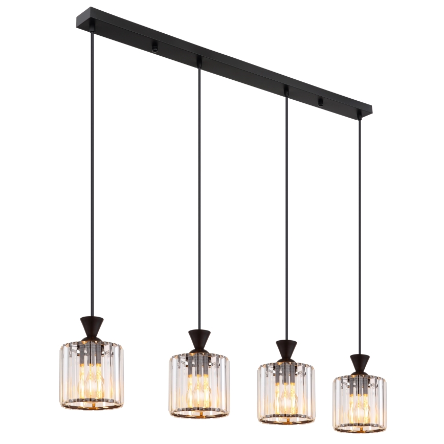 Globo - Lámpara colgante 4xE27/60W/230V negro