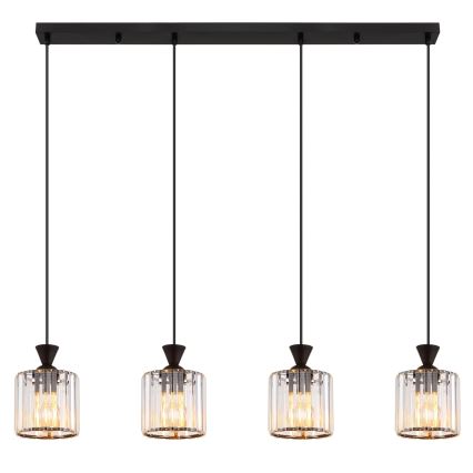 Globo - Lámpara colgante 4xE27/60W/230V negro