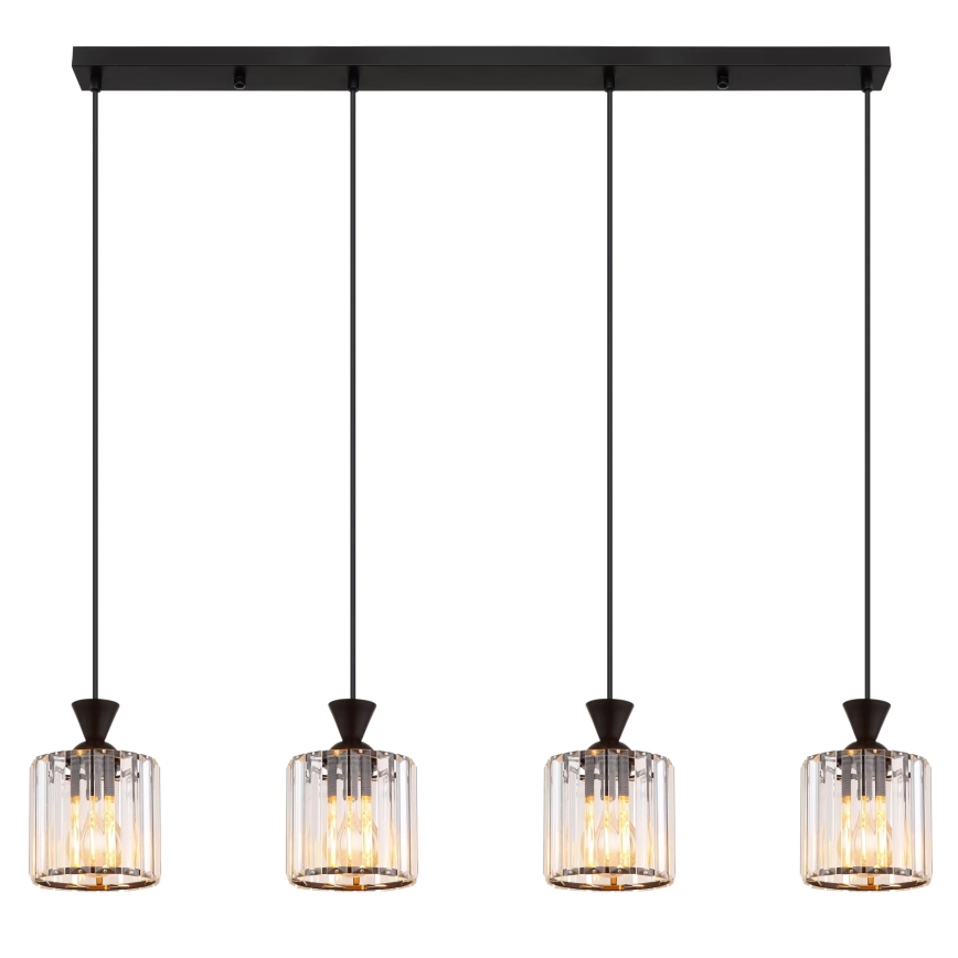 Globo - Lámpara colgante 4xE27/60W/230V negro