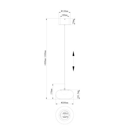 Globo - Lámpara LED colgante LED/6W/230V negro