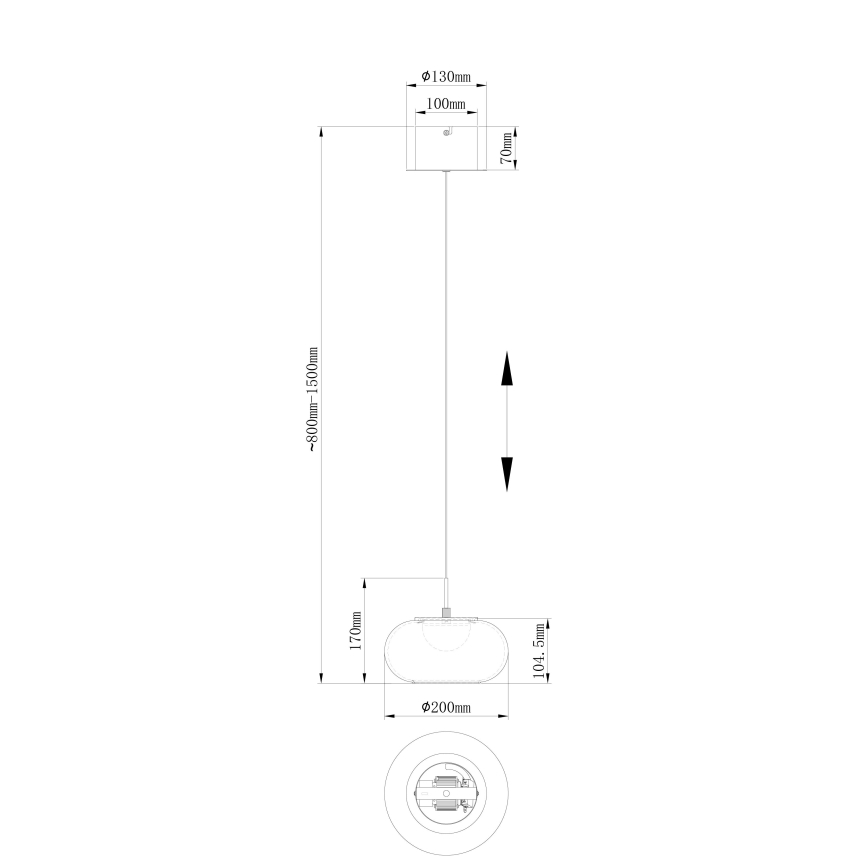 Globo - Lámpara LED colgante LED/6W/230V negro