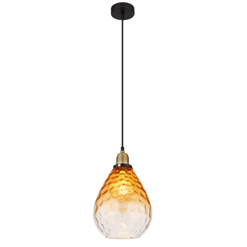 Globo - Lámpara colgante 1xE27/60W/230V diá. 21 cm naranja