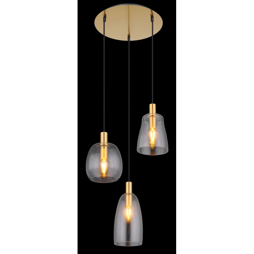 Globo - Lámpara colgante 3xE14/40W/230V diá. 43 cm latón