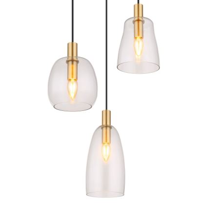 Globo - Lámpara colgante 3xE14/40W/230V diá. 43 cm latón