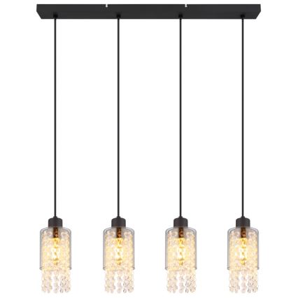 Globo - Lámpara colgante 4xE27/40W/230V negro