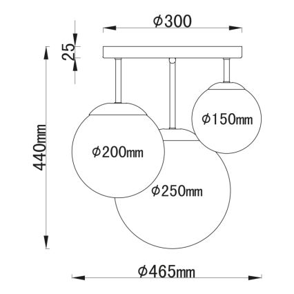 Globo - Lámpara de techo 3xE27/60W/230V