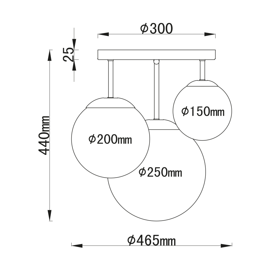 Globo - Lámpara de techo 3xE27/60W/230V