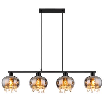 Globo - Lámpara colgante 4xE27/9W/230V negro
