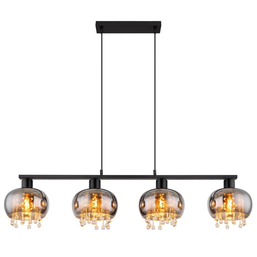 Globo - Lámpara colgante 4xE27/9W/230V negro