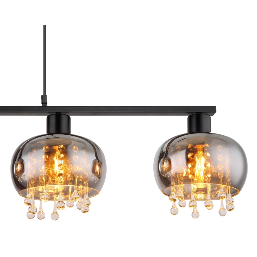 Globo - Lámpara colgante 4xE27/9W/230V negro
