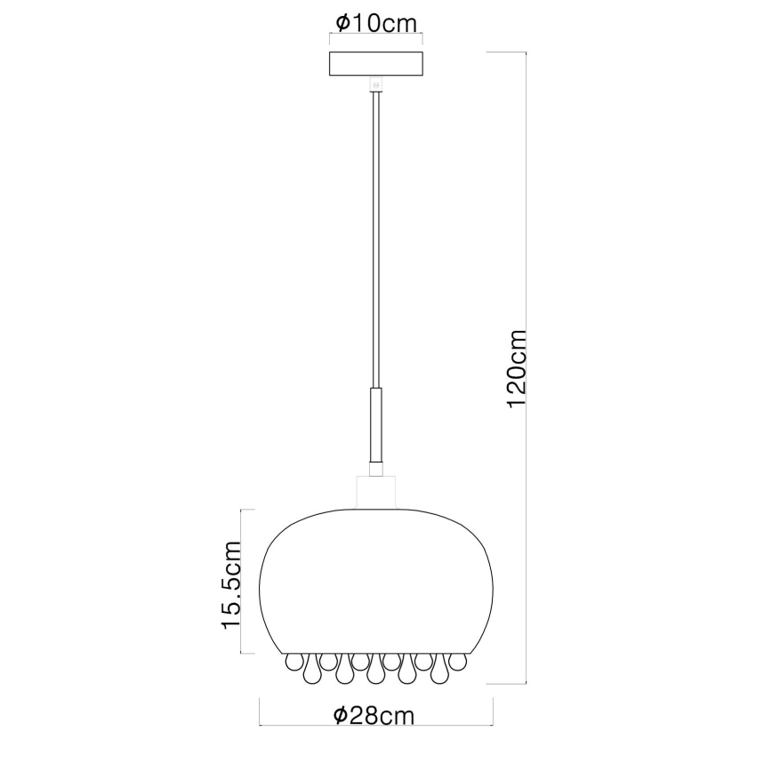 Globo - Lámpara colgante 1xE27/9W/230V diá. 28 cm negro