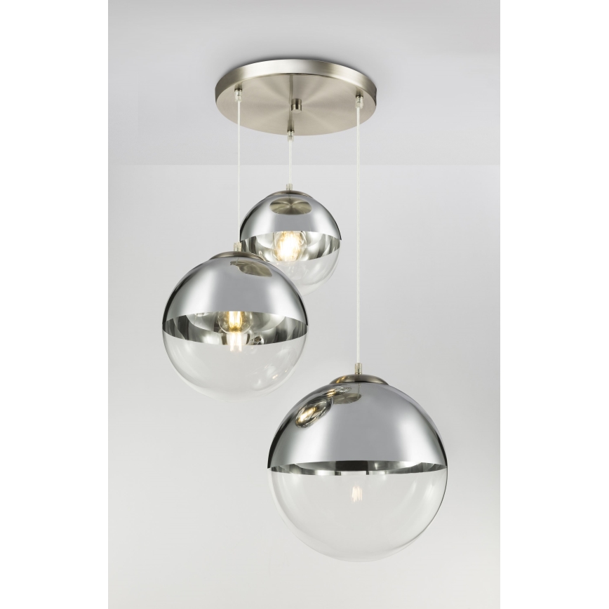 Globo - Lámpara colgante 3xE27/40W/230V diá. 51 cm