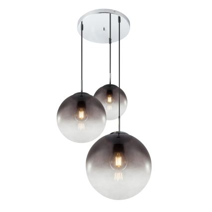 Globo - Vidrio de repuesto para lámpara de araña E27 diá. 25 cm gris