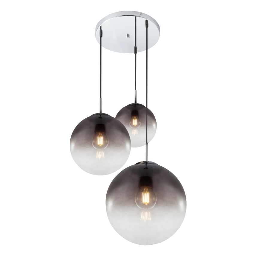 Globo - Vidrio de repuesto para lámpara de araña E27 diá. 25 cm gris