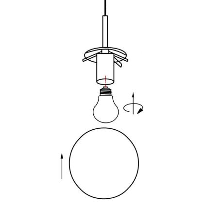 Globo - Vidrio de repuesto para lámpara de araña E27 diá. 25 cm gris