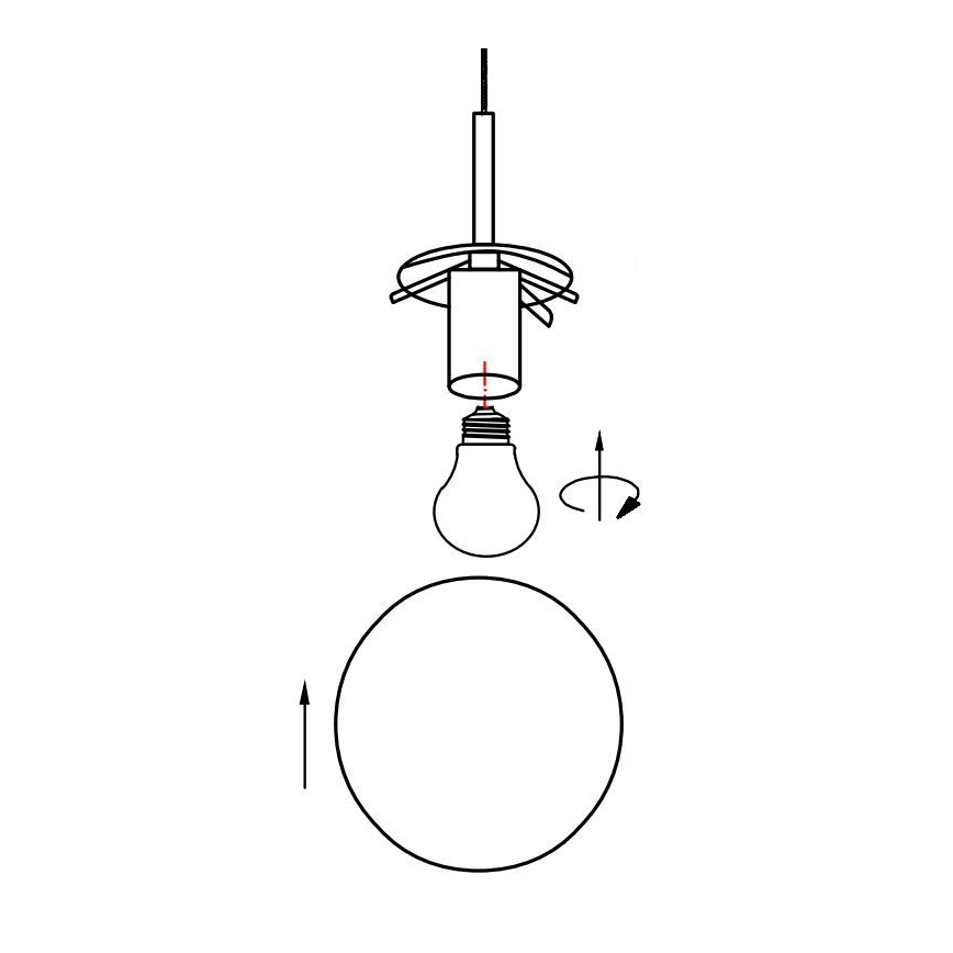 Globo - Vidrio de repuesto para lámpara de araña E27 diá. 25 cm gris