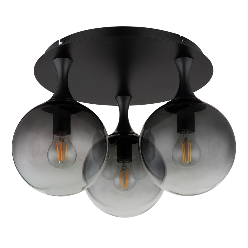 Globo - Lámpara de techo 3xE27/10W/230V diá. 46 cm negro