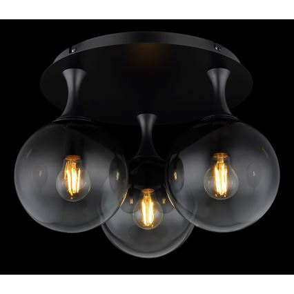 Globo - Lámpara de techo 3xE27/10W/230V diá. 46 cm negro